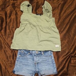 7 For All Mankind Olive Green Top